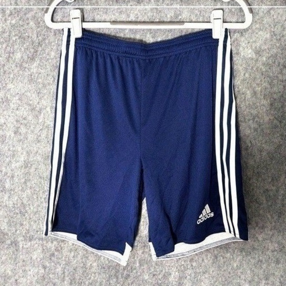 Adidas Shorts Boy L Blue‎ Basketball Mesh Drawstring Training Active Performance